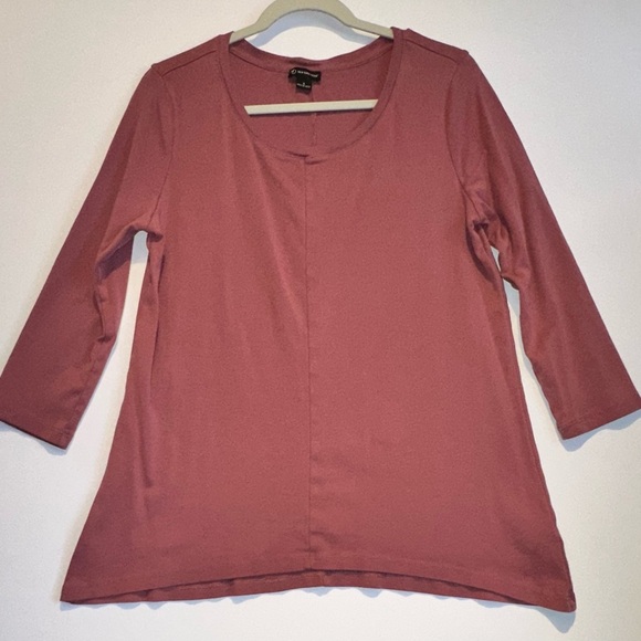 New Direction Women’s Pink 3/4 Sleeve 100% Cotton‎ Shirt - Picture 1 of 4
